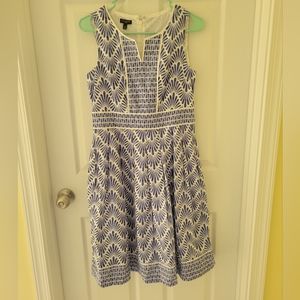 Talbots Blue and White Dress Size 2P